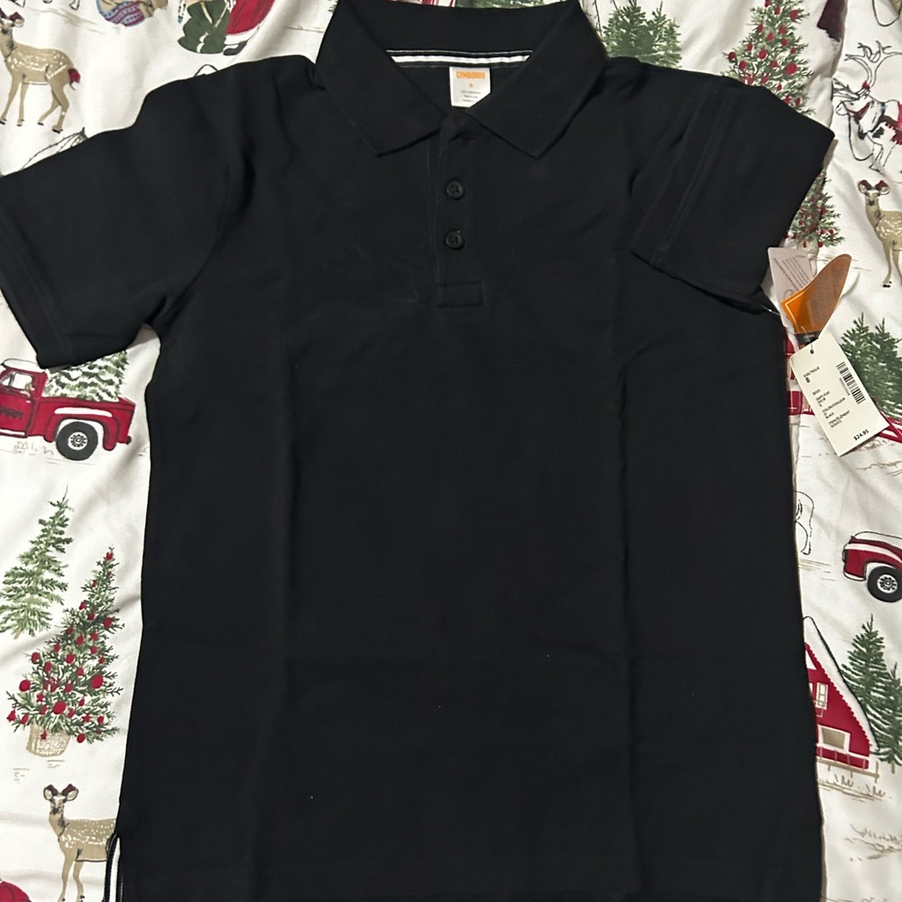 A black polo collar toddler shirt